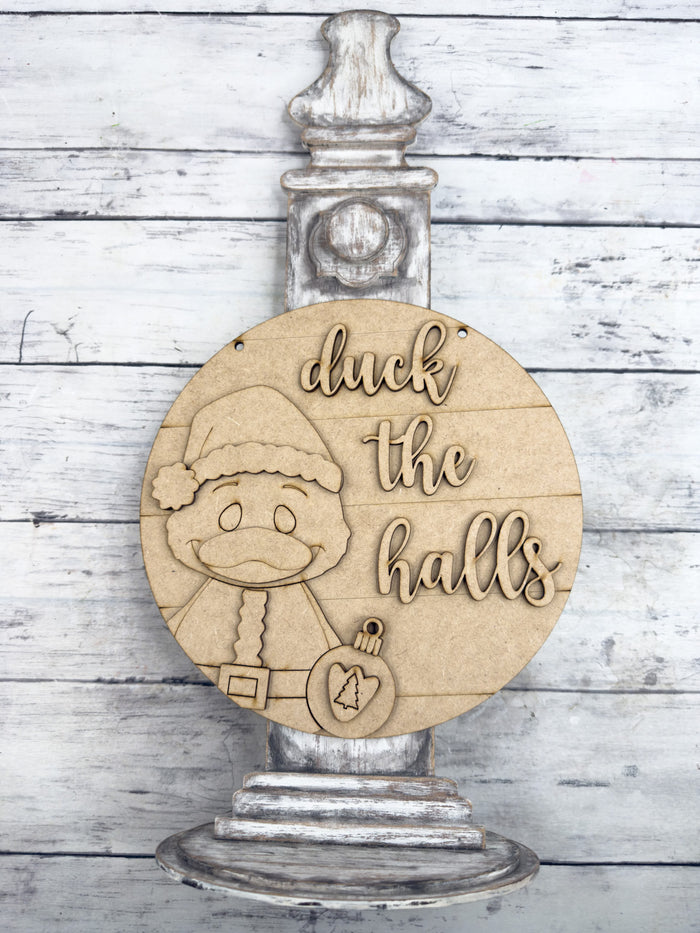9 in round Duck the Halls Sign DIY Kit