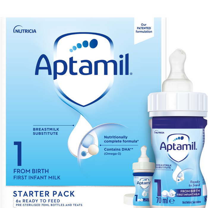 Aptamil 1 First Infant Milk Starter Pack from Birth 6x70ml (T)