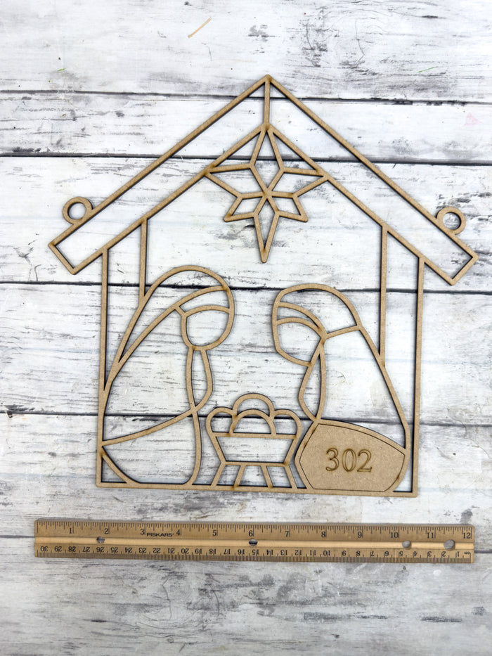 BULK Style 302 Nativity Scene Laser Cut Outline Frame Blank