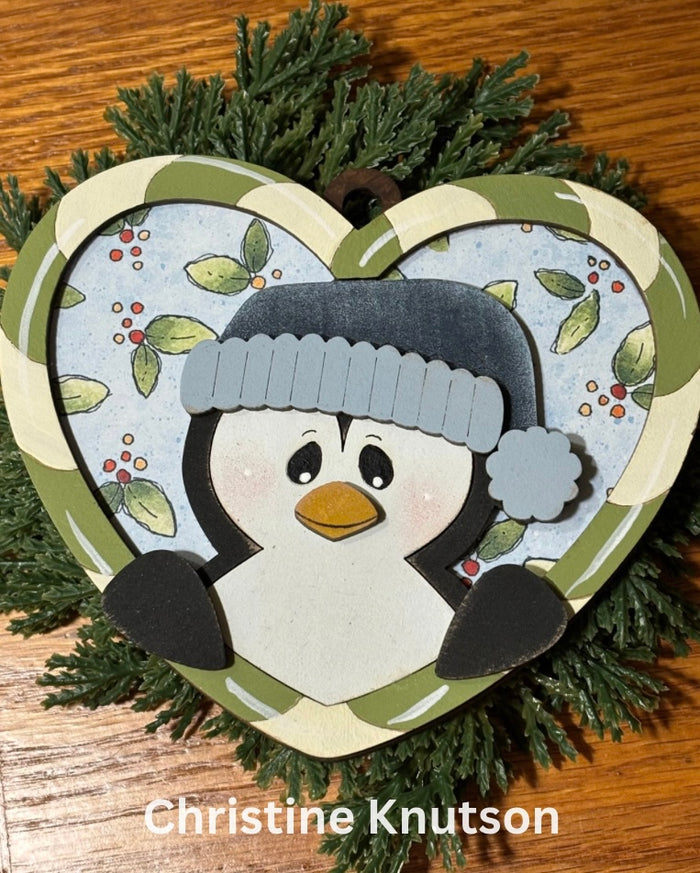 Candy Cane Heart Penguin Ornament DIY Kit