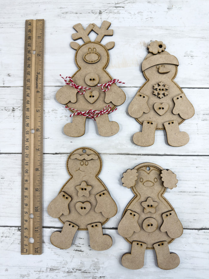 Exclusive Set of 4 Tie on Legs ornaments DIY kit