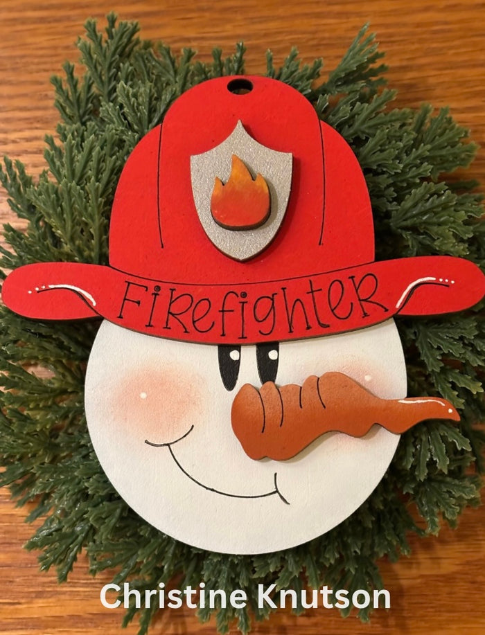 Firefighter Snowman Ornament DIY Kit