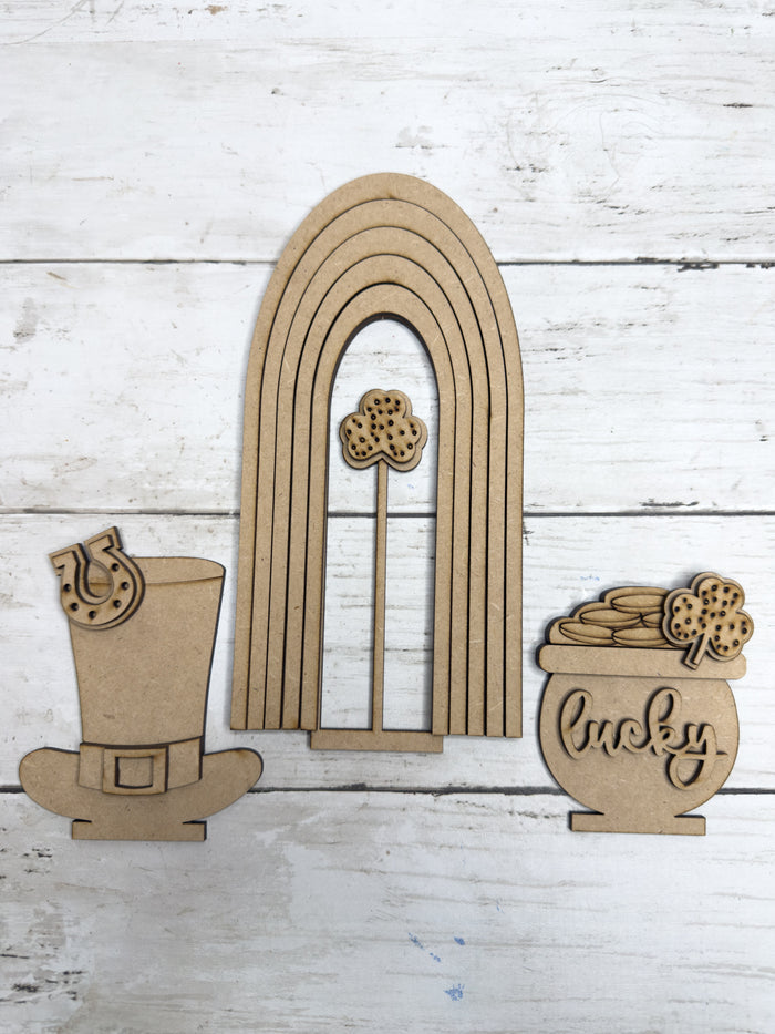 Lucky Gold St. Patrick's Day Trio Insert for Interchangeable Window Base DIY Kit