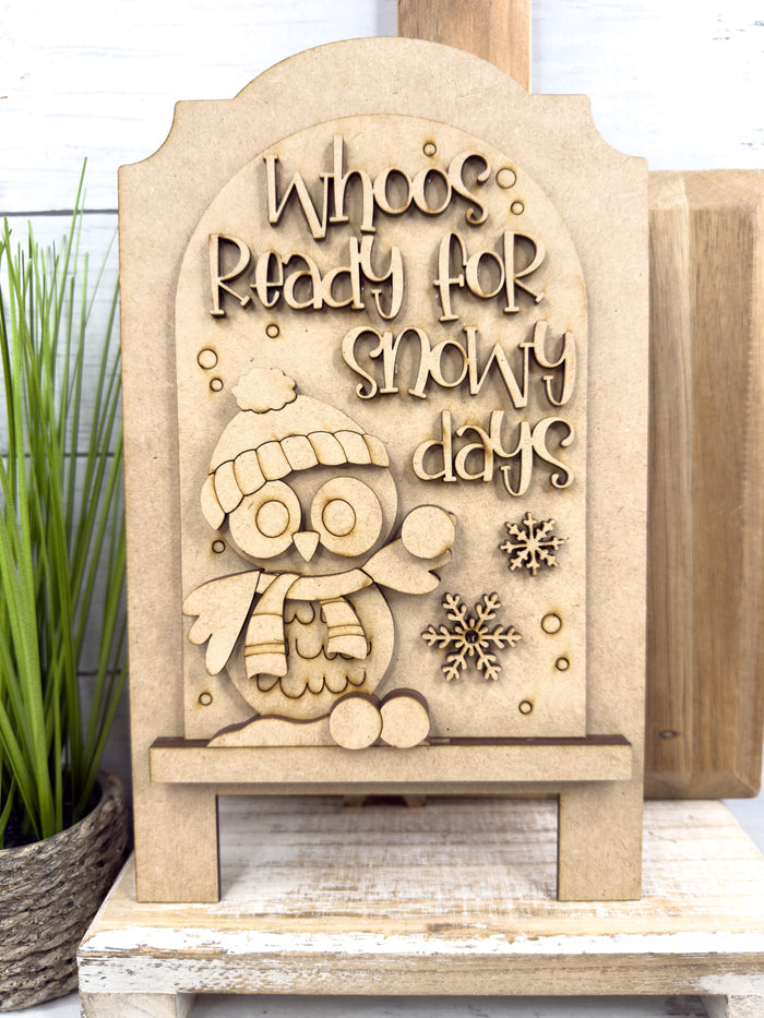 Owl Snow Days Standard Arch Insert for Interchangeable Standard Arches Bases