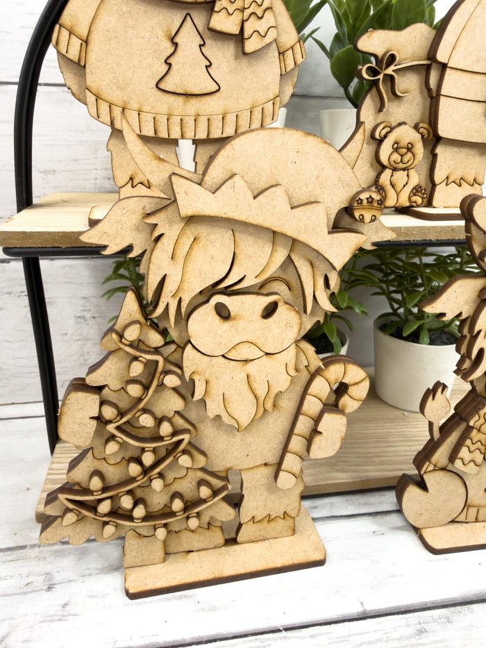 Set Highland Cow Christmas Friends DIY Kit