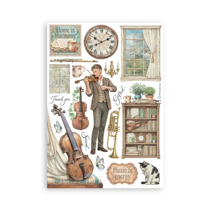 Stamperia - A5 Washi Pad - Symphony. Includes 8 Sheets. Available at Embellish Away located in Bowmanville Ontario Canada.
