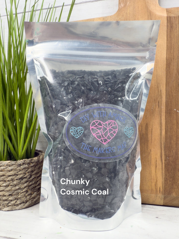 16 oz. Chunky Cosmic Coal Crushed Glass 3-6 mm