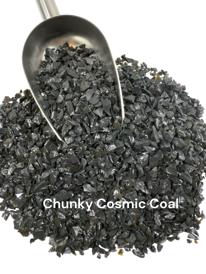 16 oz. Chunky Cosmic Coal Crushed Glass 3-6 mm