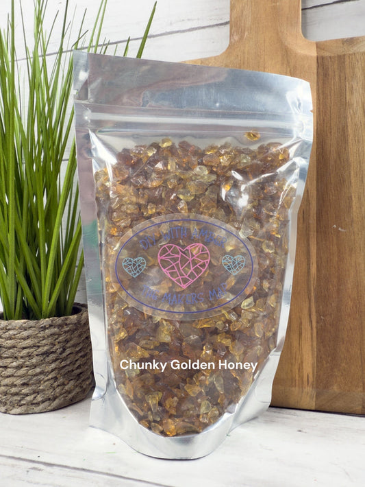 16 oz. Chunky Golden Honey Crushed Glass 3-6 mm
