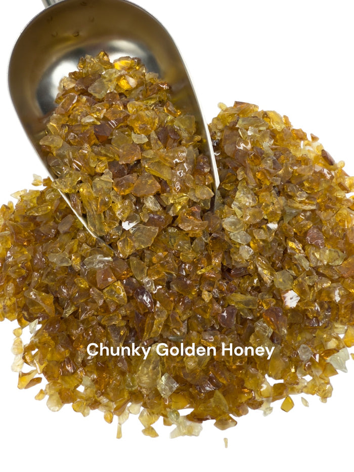 16 oz. Chunky Golden Honey Crushed Glass 3-6 mm