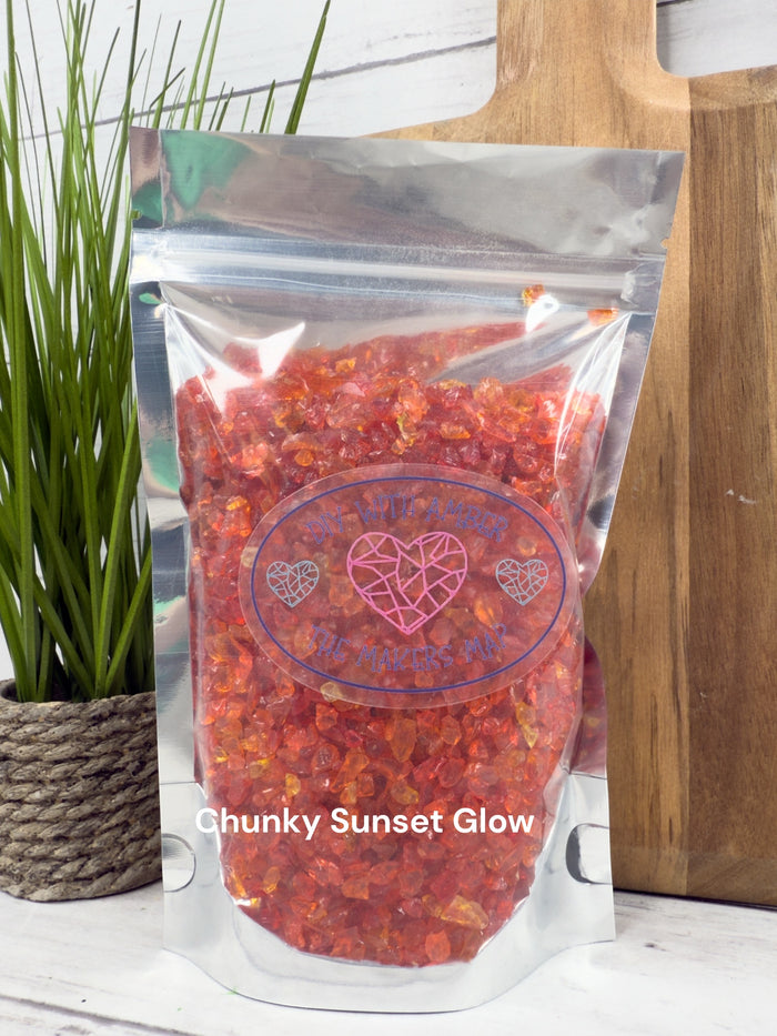 16 oz. Chunky Sunset Glow Crushed Glass 3-6 mm