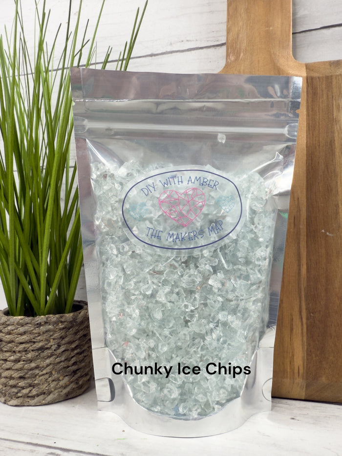 8 oz. Chunky Ice Chips Crushed Glass 3-6 mm