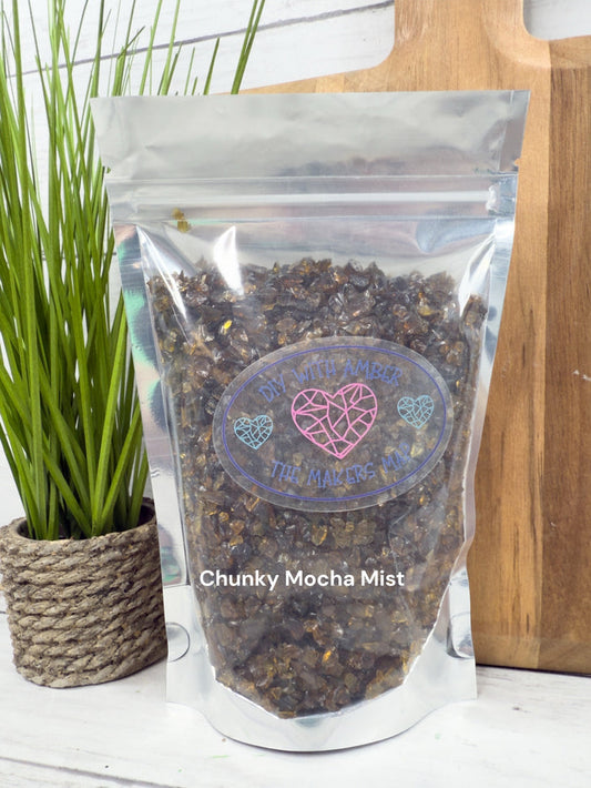 8 oz. Chunky Mocha Mist Crushed Glass 3-6 mm