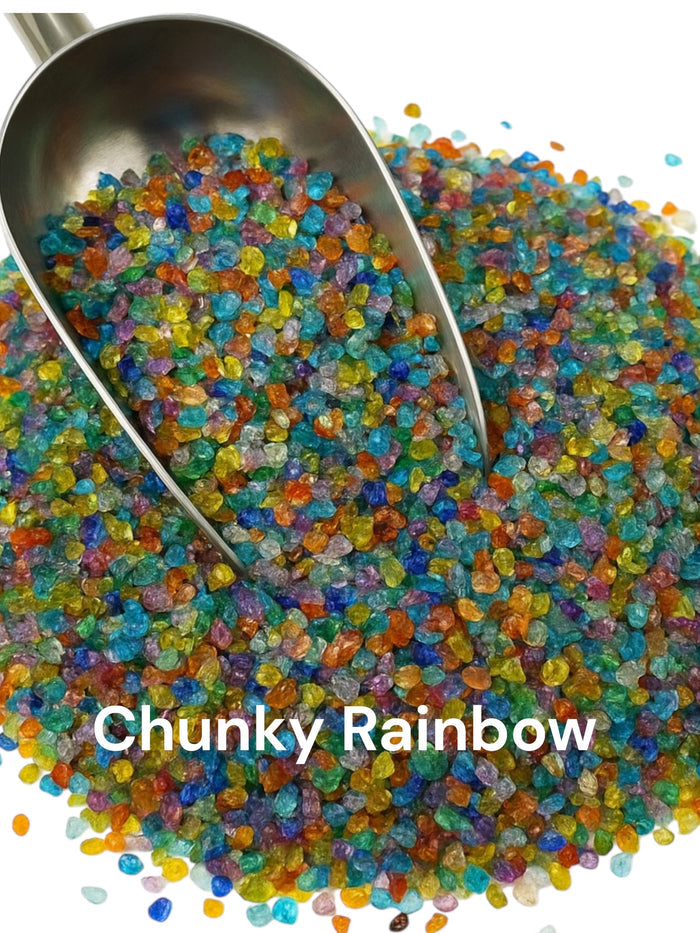 8 oz. Chunky Rainbow Crushed Glass 3-6 mm