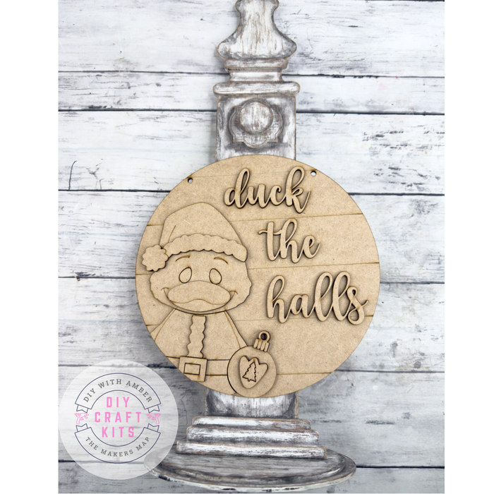 9 in round Duck the Halls Sign DIY Kit
