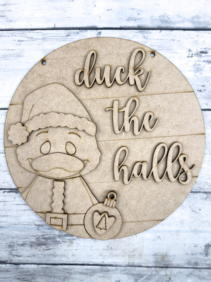 9 in round Duck the Halls Sign DIY Kit
