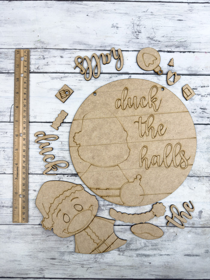 9 in round Duck the Halls Sign DIY Kit