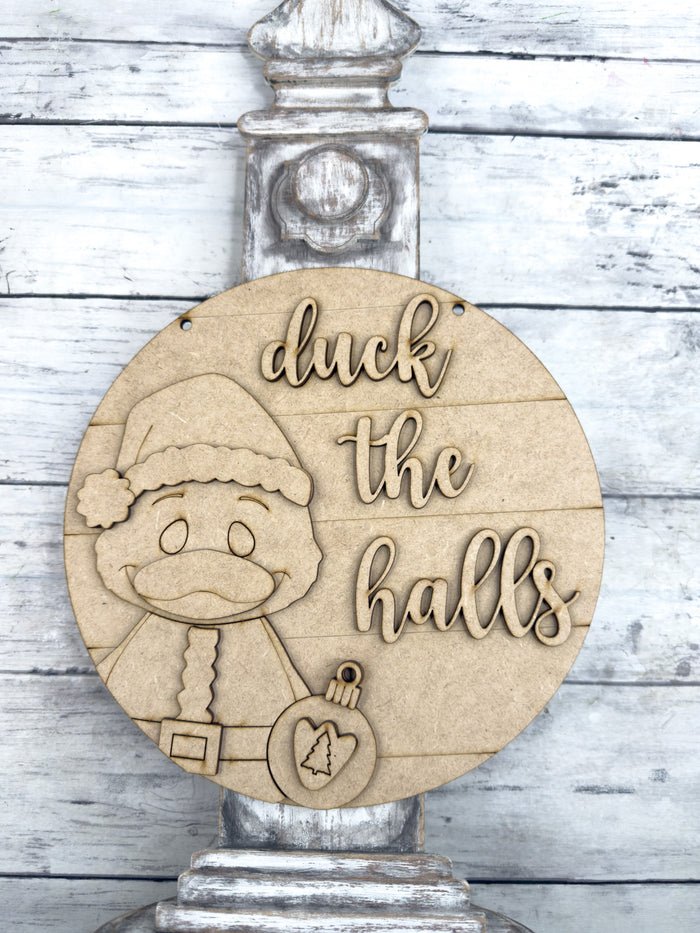 9 in round Duck the Halls Sign DIY Kit