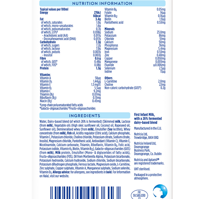 Aptamil 1 First Infant Milk Starter Pack from Birth 6x70ml  (T)