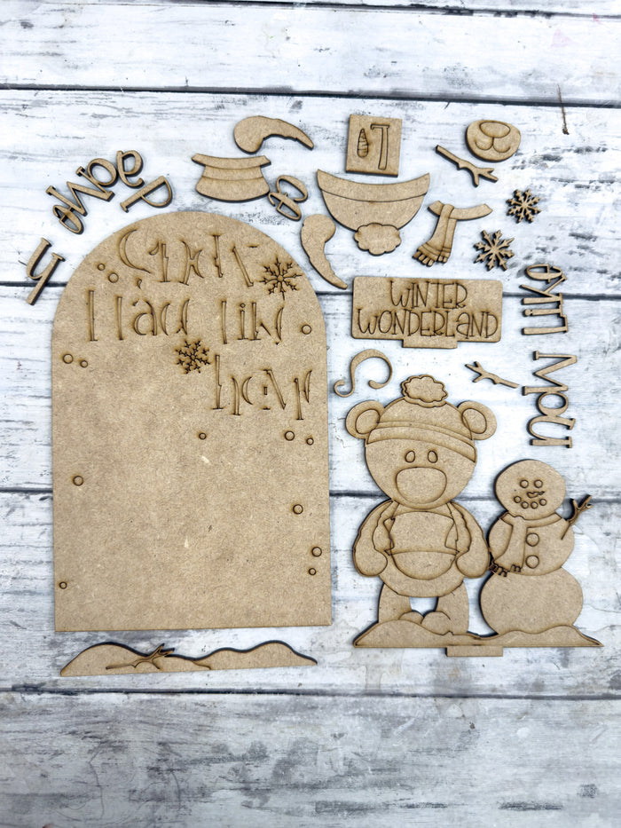 Bear Snowman Standard Arch Insert for Interchangeable Standard Arches Bases