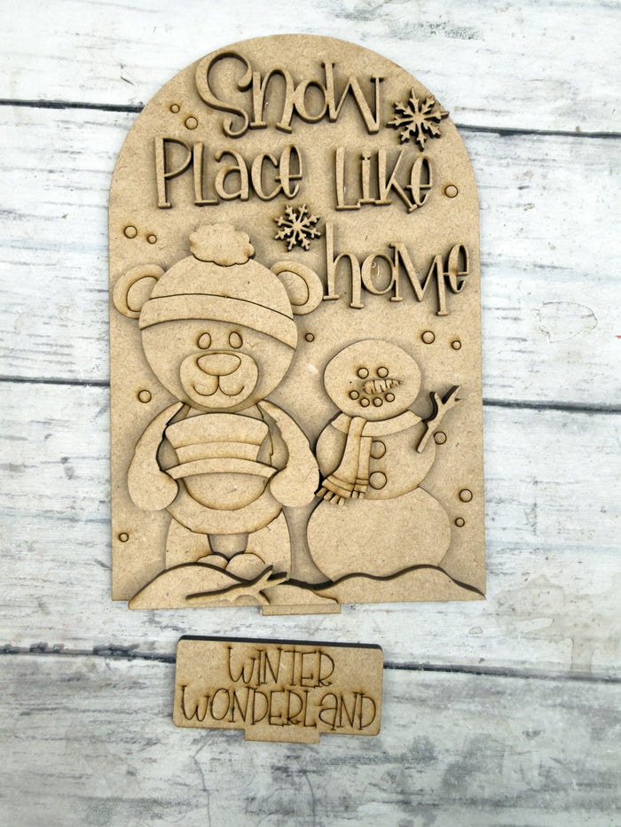 Bear Snowman Standard Arch Insert for Interchangeable Standard Arches Bases