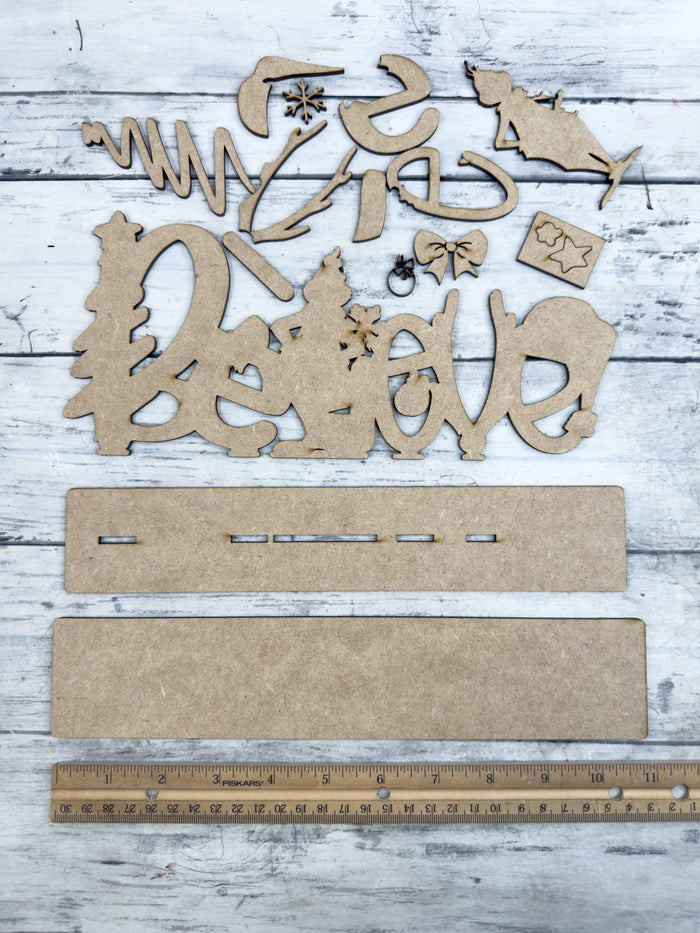 Believe Word Sign Christmas Sitter DIY Kit