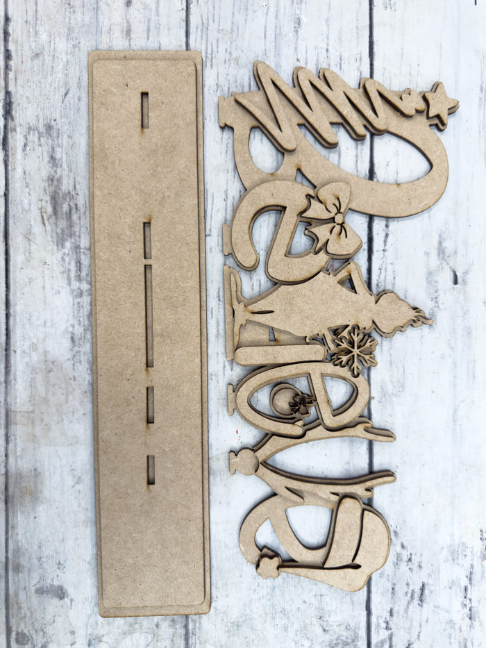 Believe Word Sign Christmas Sitter DIY Kit