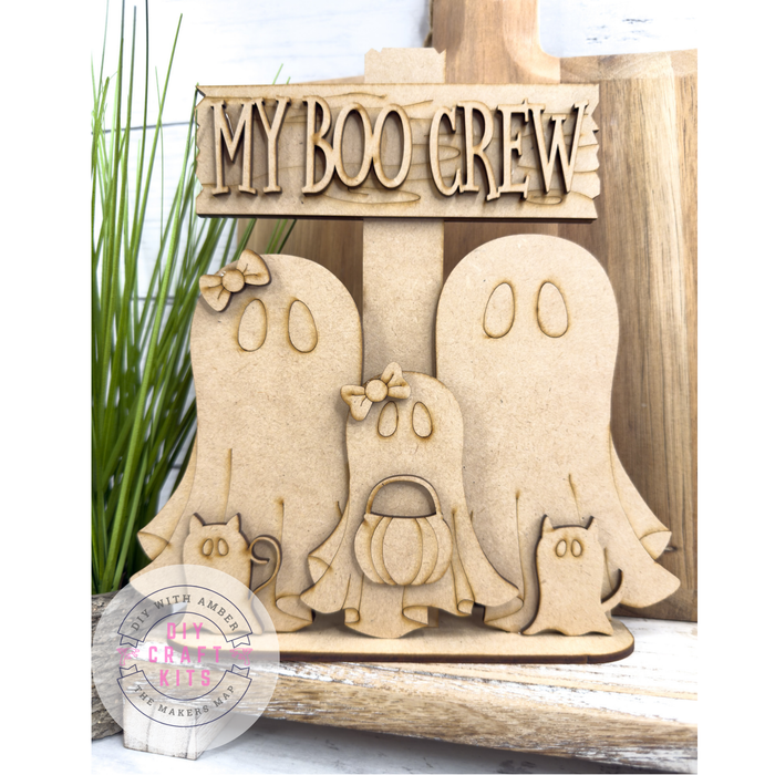 Boo Crew Family Shelf Sitter Sign DIY Kit