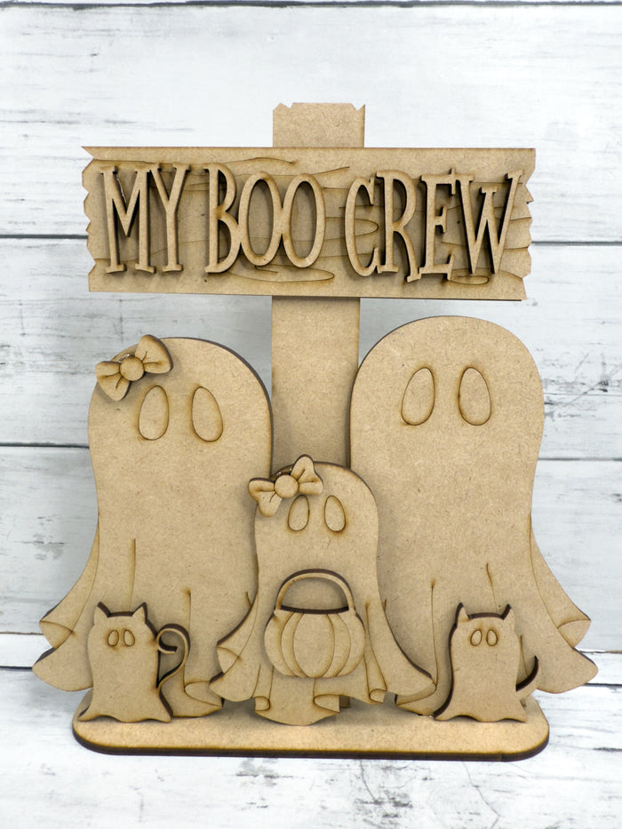 Boo Crew Family Shelf Sitter Sign DIY Kit