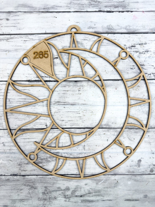 BULK Style 265 Sun Moon Round Laser Cut Outline Frame Blank