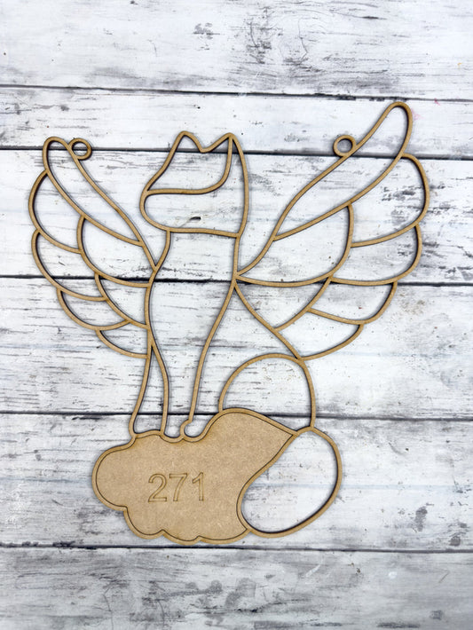 BULK Style 271 Cat Angel Laser Cut Outline Frame Blank