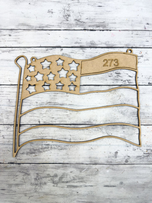 BULK Style 273 American Flag Laser Cut Outline Frame Blank