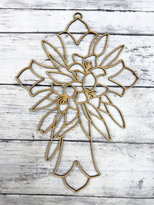 BULK Style 274 Cross Lillies Laser Cut Outline Frame Blank