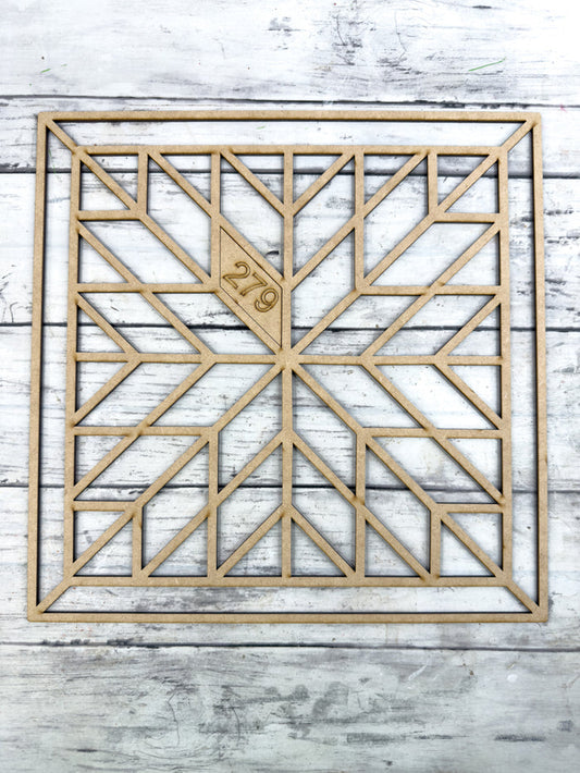 BULK Style 279 Square Quilt Laser Cut Outline Frame Blank