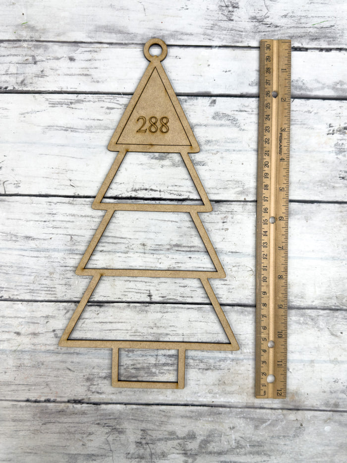 BULK Style 288 Christmas Tree Laser Cut Outline Frame Blank