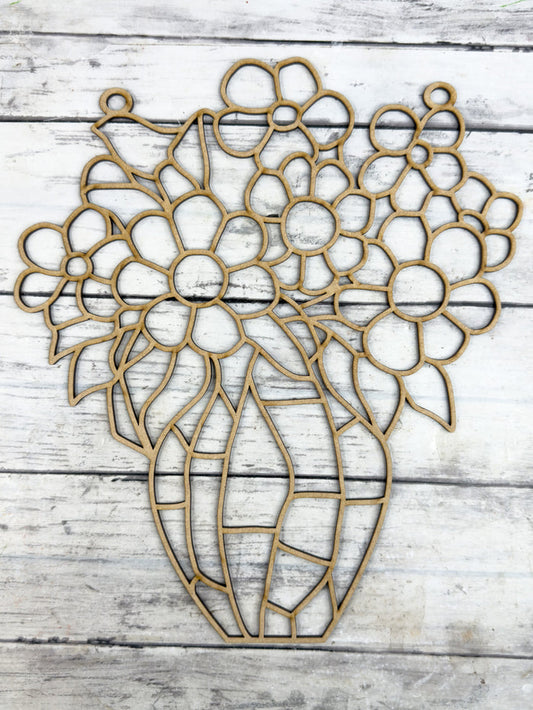 BULK Style 292 Vase and Flowers Laser Cut Outline Frame Blank