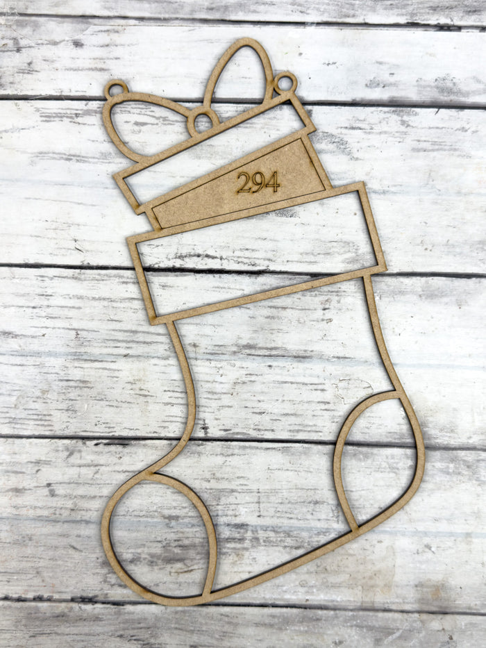 BULK Style 294 Stocking Present Laser Cut Outline Frame Blank