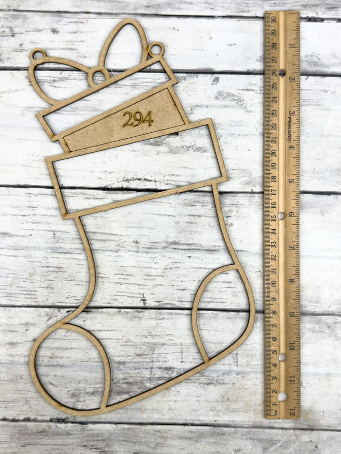 BULK Style 294 Stocking Present Laser Cut Outline Frame Blank