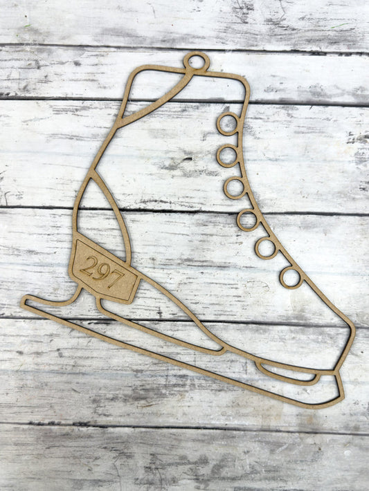 BULK Style 297 Ice Skate Laser Cut Outline Frame Blank