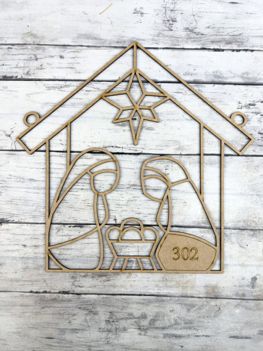 BULK Style 302 Nativity Scene Laser Cut Outline Frame Blank