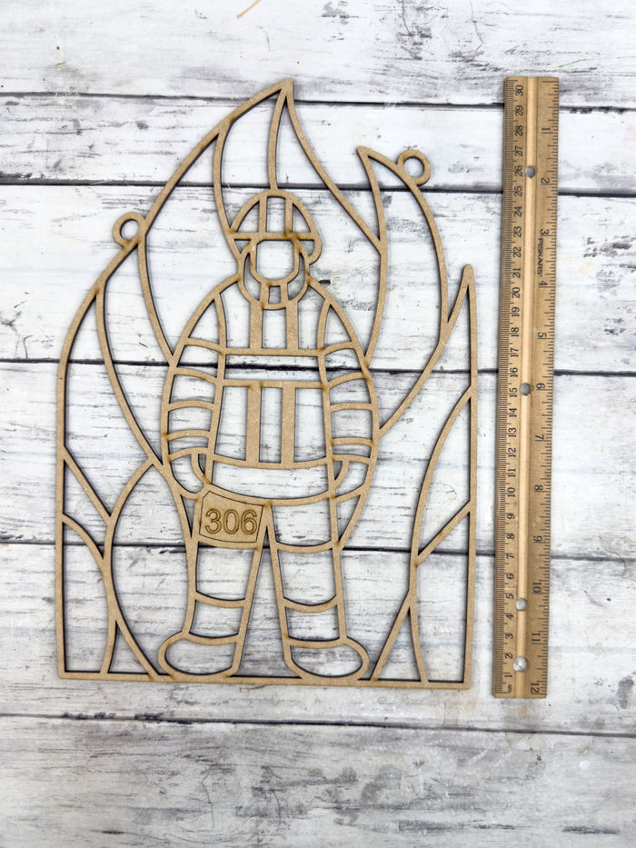 BULK Style 306 Firefighter Laser Cut Outline Frame Blank
