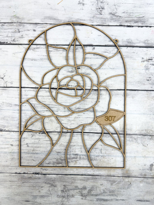 BULK Style 307 Arch Rose Laser Cut Outline Frame Blank