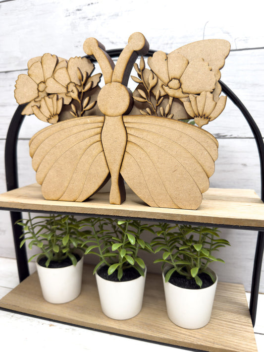 Butterfly and Flowers Shelf Sitter DIY Kit