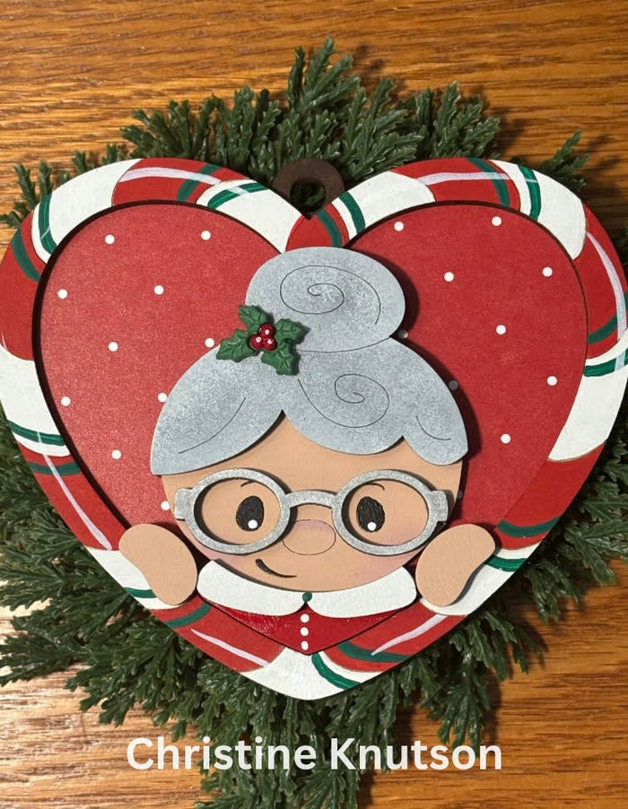 Candy Cane Heart Mrs Claus Ornament DIY Kit