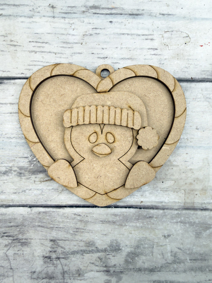 Candy Cane Heart Penguin Ornament DIY Kit