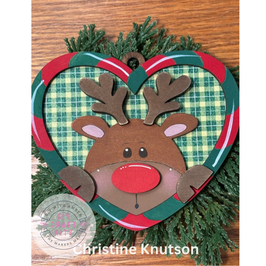 Candy Cane Heart Reindeer Ornament DIY Kit