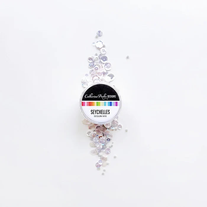 Catherine Pooler - Sequin Mix - Seychelles. White Ivory. Available at Embellish Away located in Bowmanville Ontario Canada.