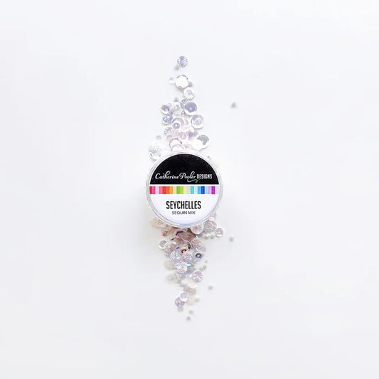Catherine Pooler - Sequin Mix - Seychelles. White Ivory. Available at Embellish Away located in Bowmanville Ontario Canada.