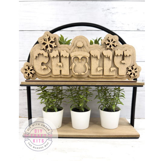 Chilly Penguin Word Sign Sitter DIY Kit