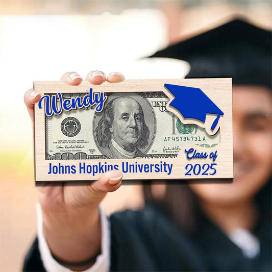 Custom Name Class Of 2026 Graduation Wood Money Holder